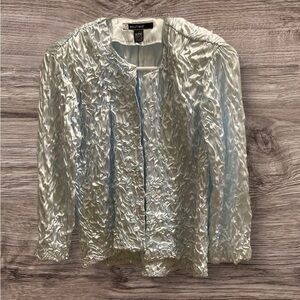 NWT Blue Sequin Crinkle Blazer